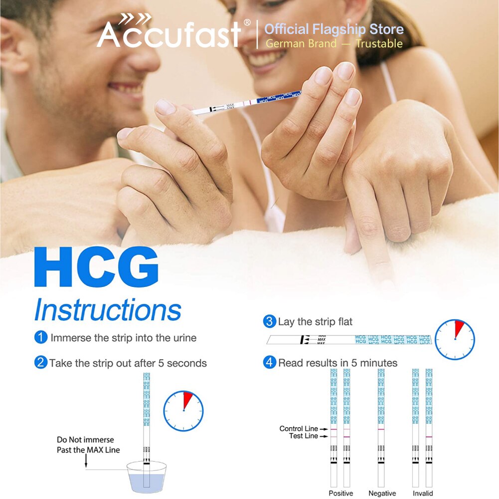 ACCUFAST HCG Pregnancy 20pcs/50pcs + LH Ovualtion 20pcs/50pcs Test Strip Combination Packages For Women Simple Urine Test Strips